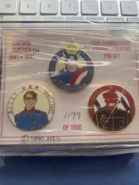 Captain America 50th Anniversary Pin Set 1941-1991 Planet Studios Limited (1199)