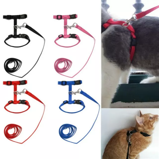 Pet Cat Adjustable Breathable Vest Harness Dog Kittens Chest Strap with Leash