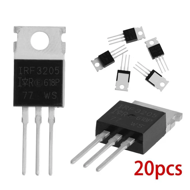 Lot De 10 Transistors MOSFET IRF3205 - N-Canal 55V 110A - Boîtier TO-220