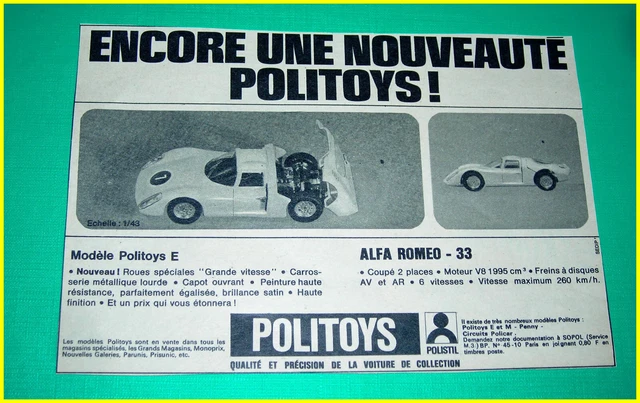 Politoys Export Alfa Romeo 33 Art. 583 Échelle 1/43 ... - eBay