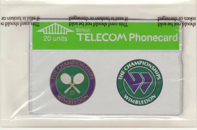 BT Commemorative 25 Sport, Tennis, Wimbledon, 20 Units. Sealed Mint Phonecard