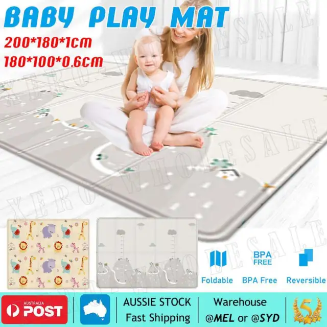 200/180 Crawling Foldable Pad Kids Waterproof Non-Slip Foam Carpet Baby Play Mat