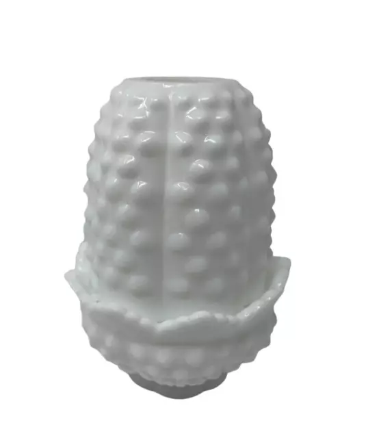 Vintage Fenton Milkglass Hobnail Fairy Lamp