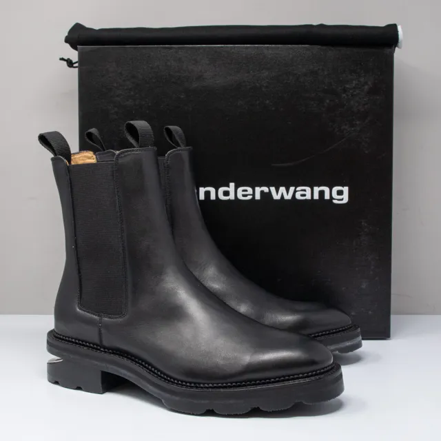 ALEXANDER WANG Andy Black Leather Chelsea Boots, Size 36 EU (6 US)