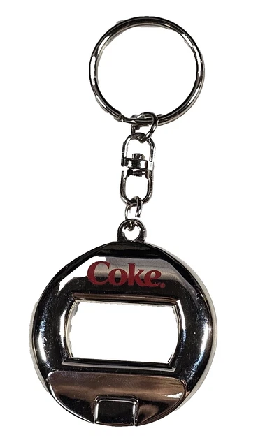 Coca-Cola Metal Bottle Opener Vintage Key Ring Coke Keychain Vintage Logo