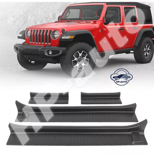 Door Sill Guards Entry Scuff Plate Cover For Jeep Wrangler JL 2018-2023 4-Door