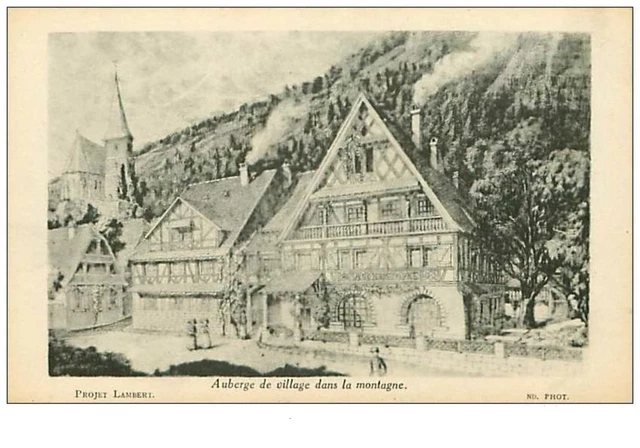 BATIMENTS.n°9.AUBERGE DE VILLAGE DANS LA MONTAGNE