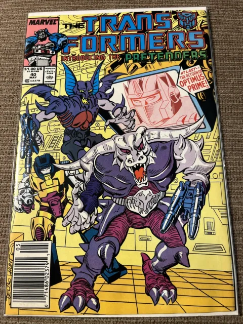 Marvel Comics The Transformers  #40 Comic book. “More than meets the Eye!”