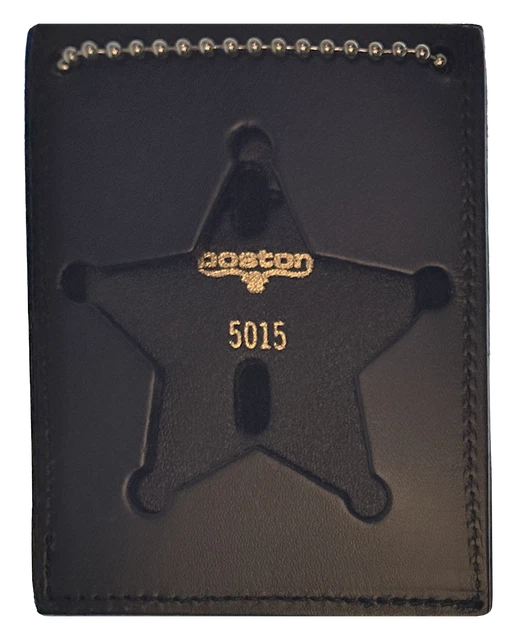 BOSTON LEATHER CUSTOM BADGE CUTOUT / ID HOLDER NECK CHAIN: 5 Point Star Cutou...