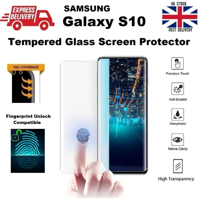 Full Size 3D Edge Gorilla Tempered Glass Screen Protector for Samsung Galaxy S10