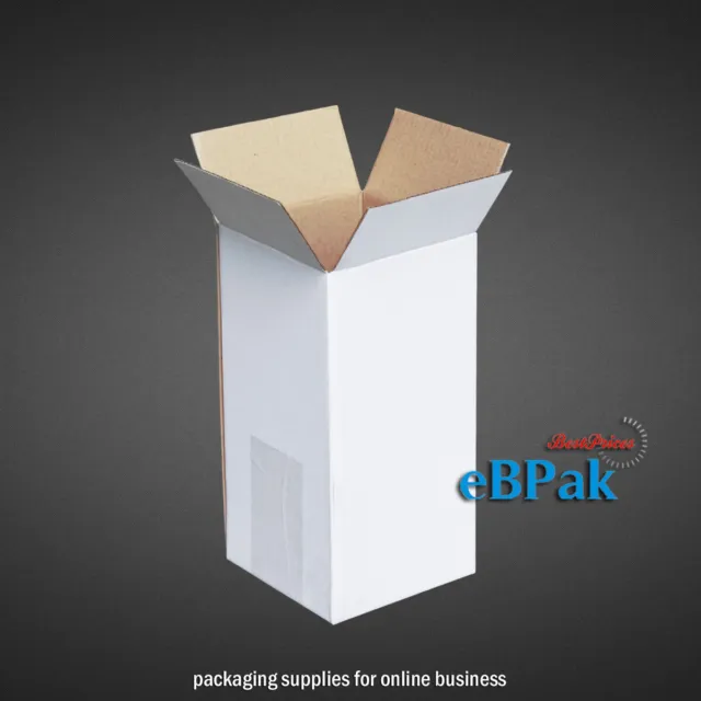 100x Mailing Box 100 x 100 x 200mm Regular White Long Tube Carton B47