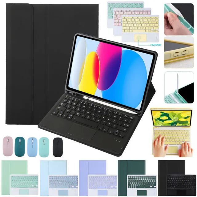 For iPad 10/9/8/7/6/5th Gen Air 5/4/3 Pro 11 Touch Bluetooth Keyboard Case Mouse