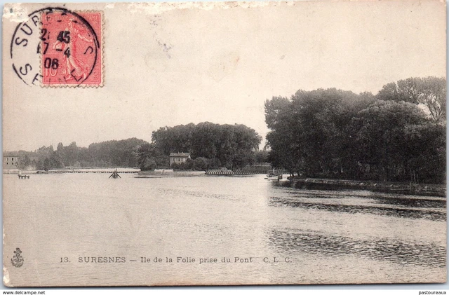 92 SURESNES - Ile de la Folie prise du pont PAST/6618