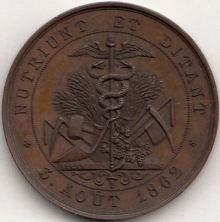 Jeton chambre consultative des arts et manufactures de Douai 1862