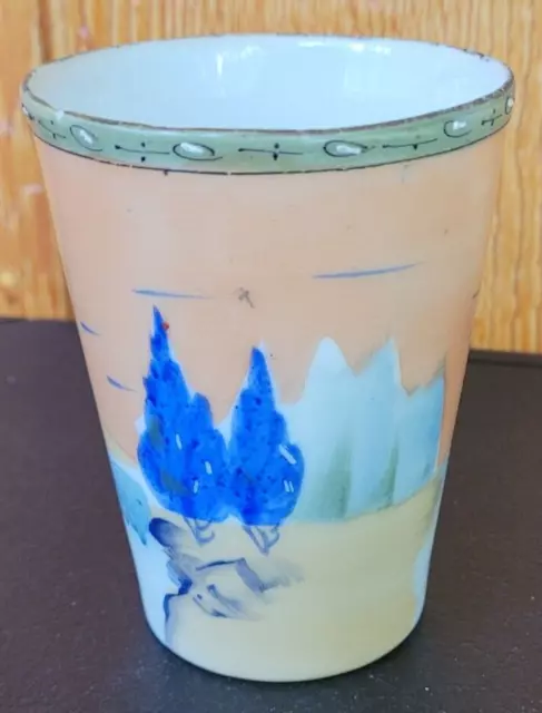 Vtg Hand painted Nippon Old Juice Water Glass Tumbler Cup