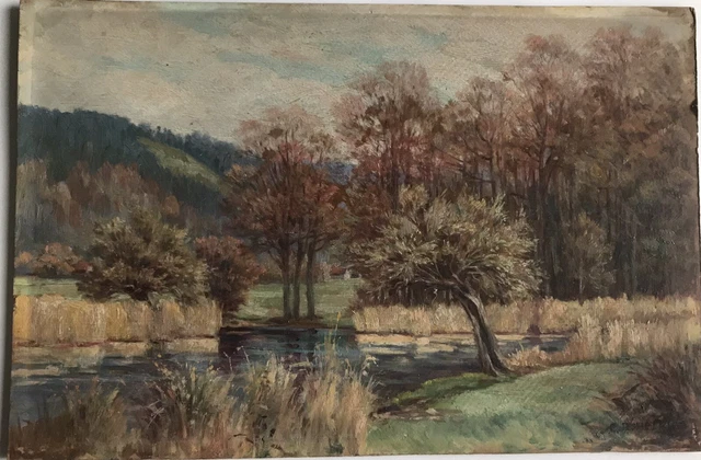 ANCIENNE PEINTURE A L’huile Sur Panneau Bois, Paysage Indochine