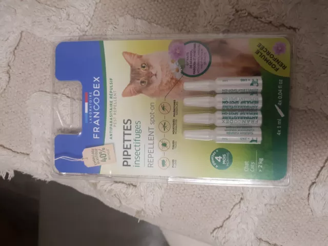 4 Pipettes Insectifuges pour Chats plus de 2 kg formule renforcée