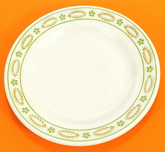 SHENANGO CHINA PLATE 7" Restaurant Ware Vintage USA White w/Gold Green
