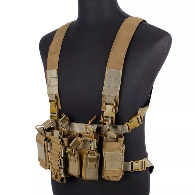 Tactical Vest Chest Rig D3CR Airsoft Vest w/ Magazine Pouch Paintball Military 2