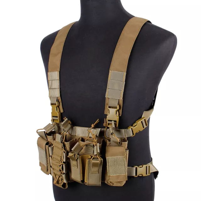 Tactical Vest Chest Rig D3CR w/ Pouch Airsoft Vest Military Paintball Hunting