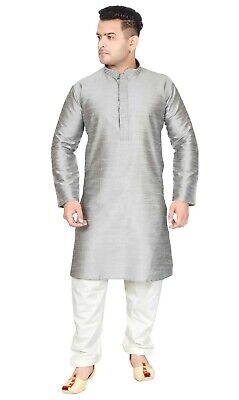 Men's Kurta Shalwar Kameez Pajama Mandarin Collar Eid Sherwani Apparel UK 1876