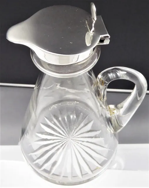 Sterling silver mounted glass whisky noggin London 1925