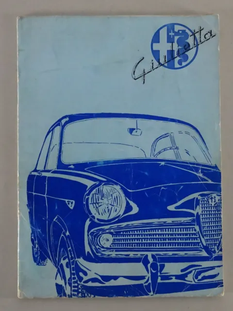 Betriebsanleitung Alfa Romeo Giulietta Spider / Veloce, Berlina Stand 11/1961