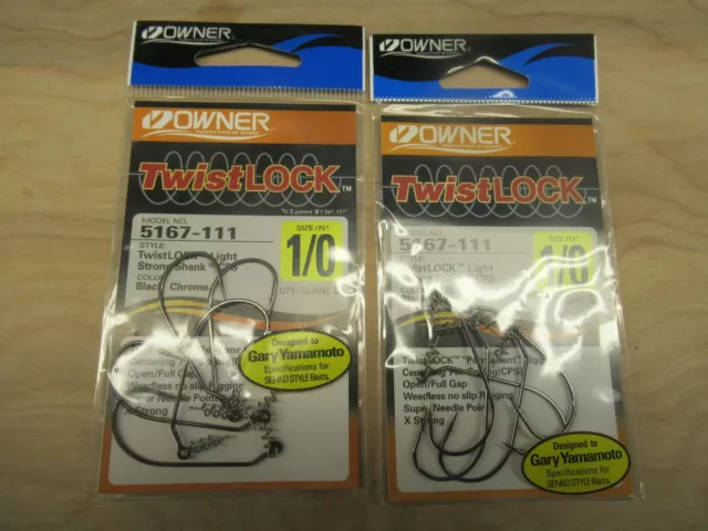 5 PKS - Size 2/0 Weedless Hooks - Black Chrome - 25 total hooks - Dolphin  Brand $12.95 - PicClick