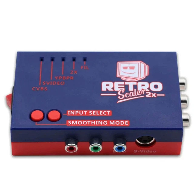 2x AV to HDMI-compatible Converter and Line-doubler For Retro Game Consoles PS2