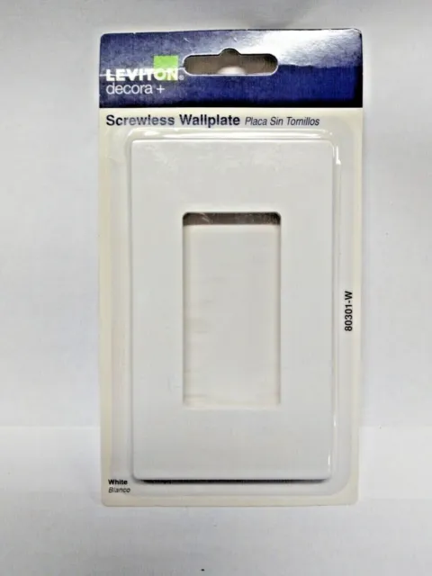 Leviton Decora Plus Screwless White Wall Plate 80301-W