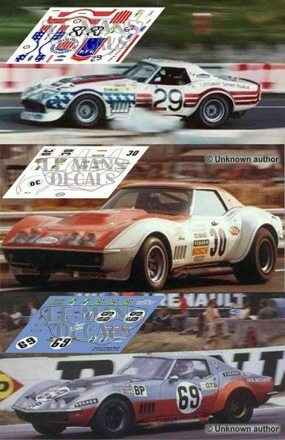 Décalcomanies Corvette C3 Le Mans 1970 - Échelle 1:32, 1:43, 1:24, 1:18, 1:87