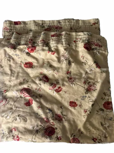 2 Waverly Sonata Cabbage Rose King Pillowcases Floral Cotton USA Cottage Core