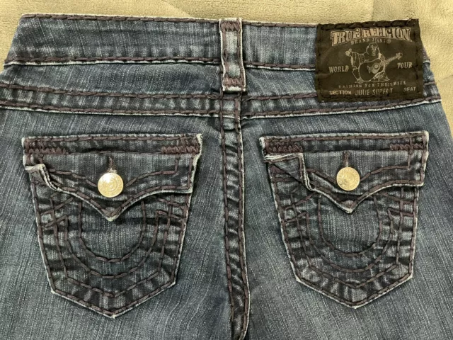 True Religion Julie Super T  Low Rise Flap Pocket Womens Skinny Jeans 26 (28x36)