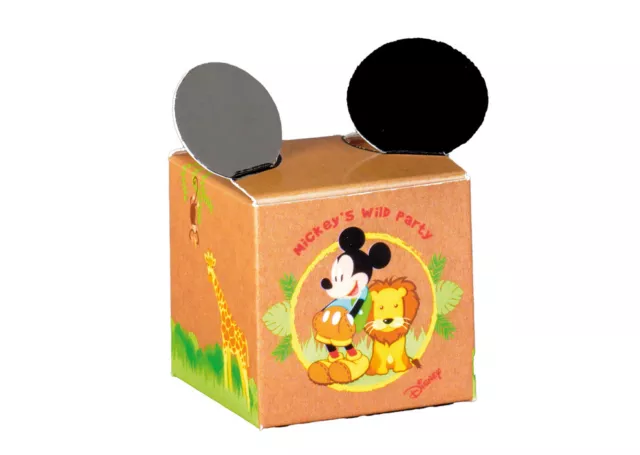 BOMBONIERA ASTUCCIO Scatolina porta Confetti Cubo DISNEY TOPOLINO SAVANA