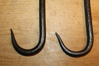 Antique Style Wrought Iron Beam Hooks Pair Meat Beam Butchers Screw In 2