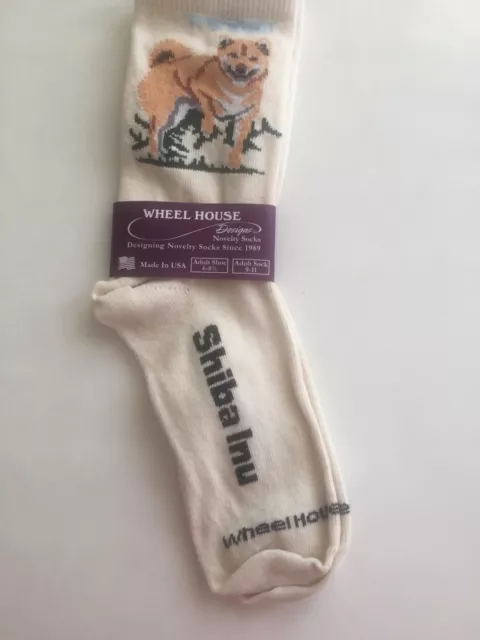 Wheel House Designs Shiba Inu Designer Dog Breed Socks  ~NWT~