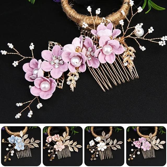 Luxury Hair Combs Flower Leaves Hair Pin Bridal Clips Tiara Bride Hair Jewelry