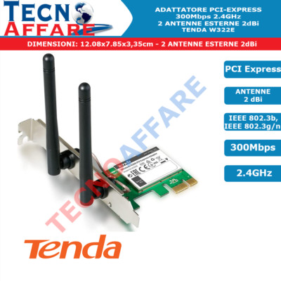 Scheda Di Rete Wireless Wifi Interna Adattatore 300mbps 2 Antenne Tenda Eur 16 99 Picclick It