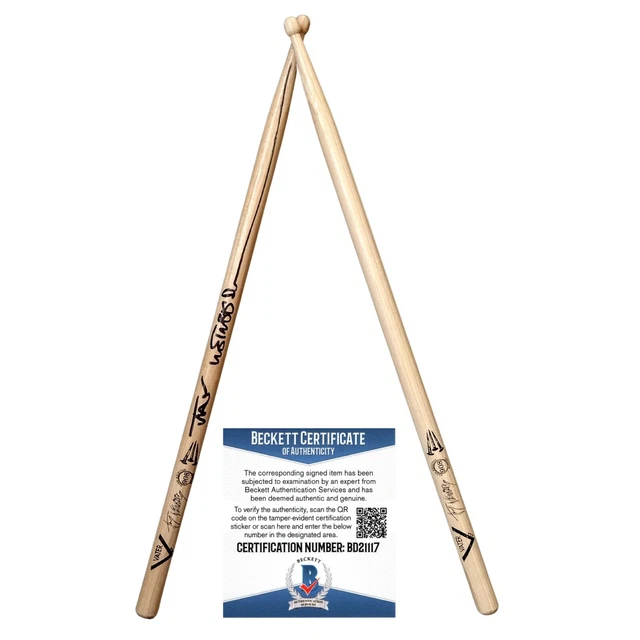 Jay Weinberg Signed Vater 908 Drumstick Set Beckett Slipknot Autograph COA Auto Jay Weinberg Signed Vater 908 Drumstick Set Beckett Slipknot Autograph COA Auto