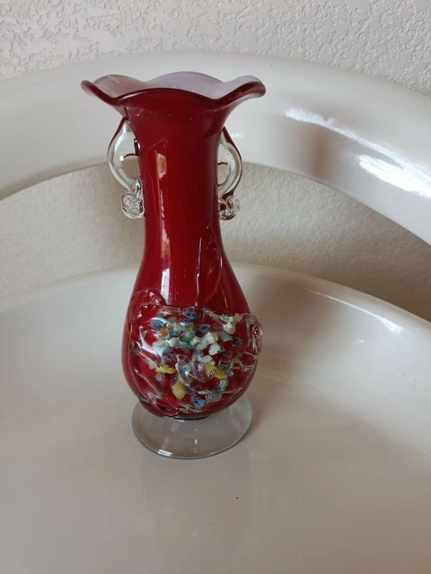 Vase en verre soufflé de murano fabrication artisanale made in Italie
