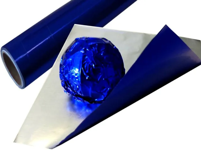 Azul Oscuro Einwickelfolie Rollo 65m Colorido Papel de Aluminio para Chocolate
