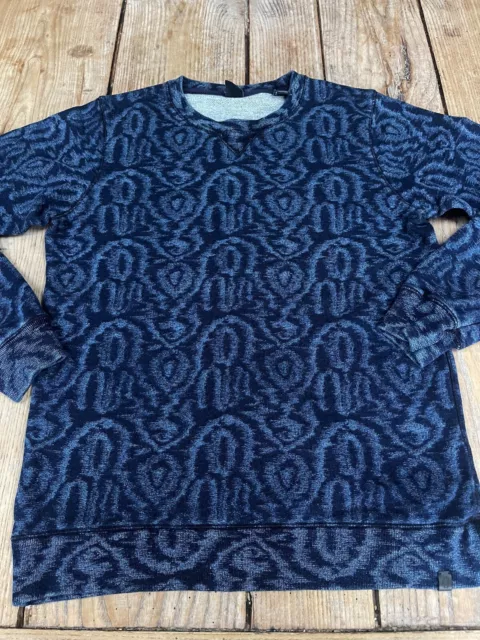 FELPA CLASSICA COTONE SCOTCH & SODA SHRUNK motivo vorticoso blu, 14