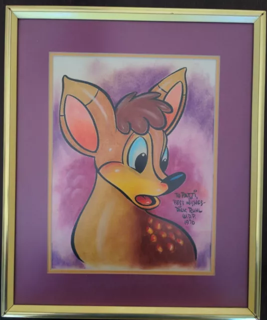 Walt Disney Dick Ruhl Bambi Art Original 1976