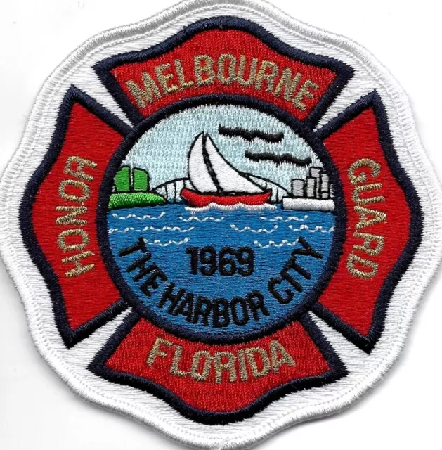 Fire Department FLORIDA Melbourne GOLD LUREX Feuerwehr Abzeichen USA Honor Guard