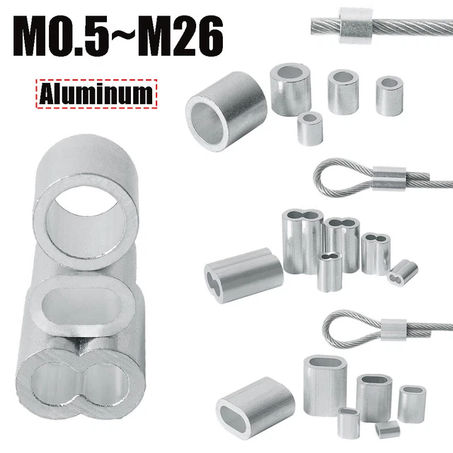 Aluminium Double Barrel Ferrule Oval Ferrules - Steel Wire Rope Crimping Sleeve