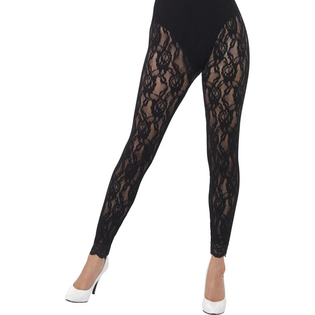 Collant anni '80 - nero - donna collant a rete nylon leggings pizzo