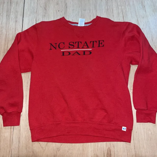 VINTAGE NC State DAD Crewneck Sweatshirt Red Wolfpack Russell Athletic Size M