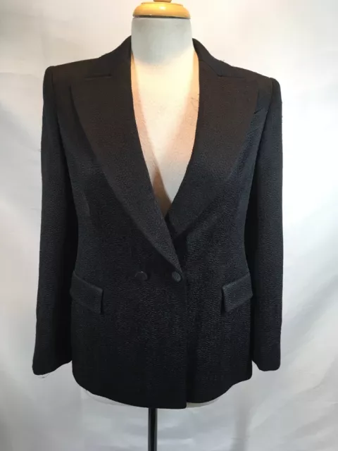 GIORGIO ARMANI Pure Wool Black Blazer w/silk lining size 42 US 6