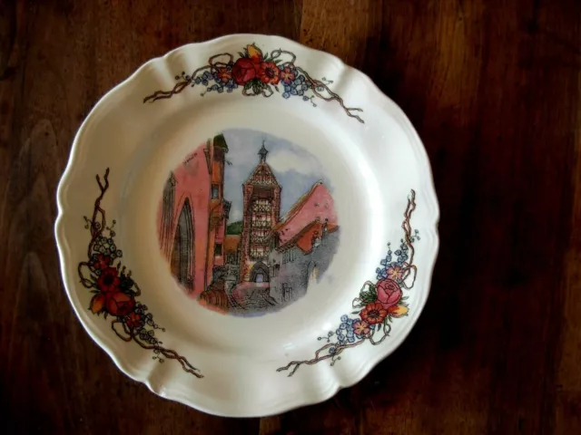 Assiette Plate Ancien D Obernai Sarreguemines La Tour Alsace France