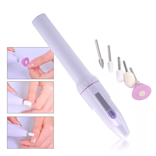 Mini Electric Nail Art Tip Grinder File Polisher Pedicure Drill Manicure Bits lp